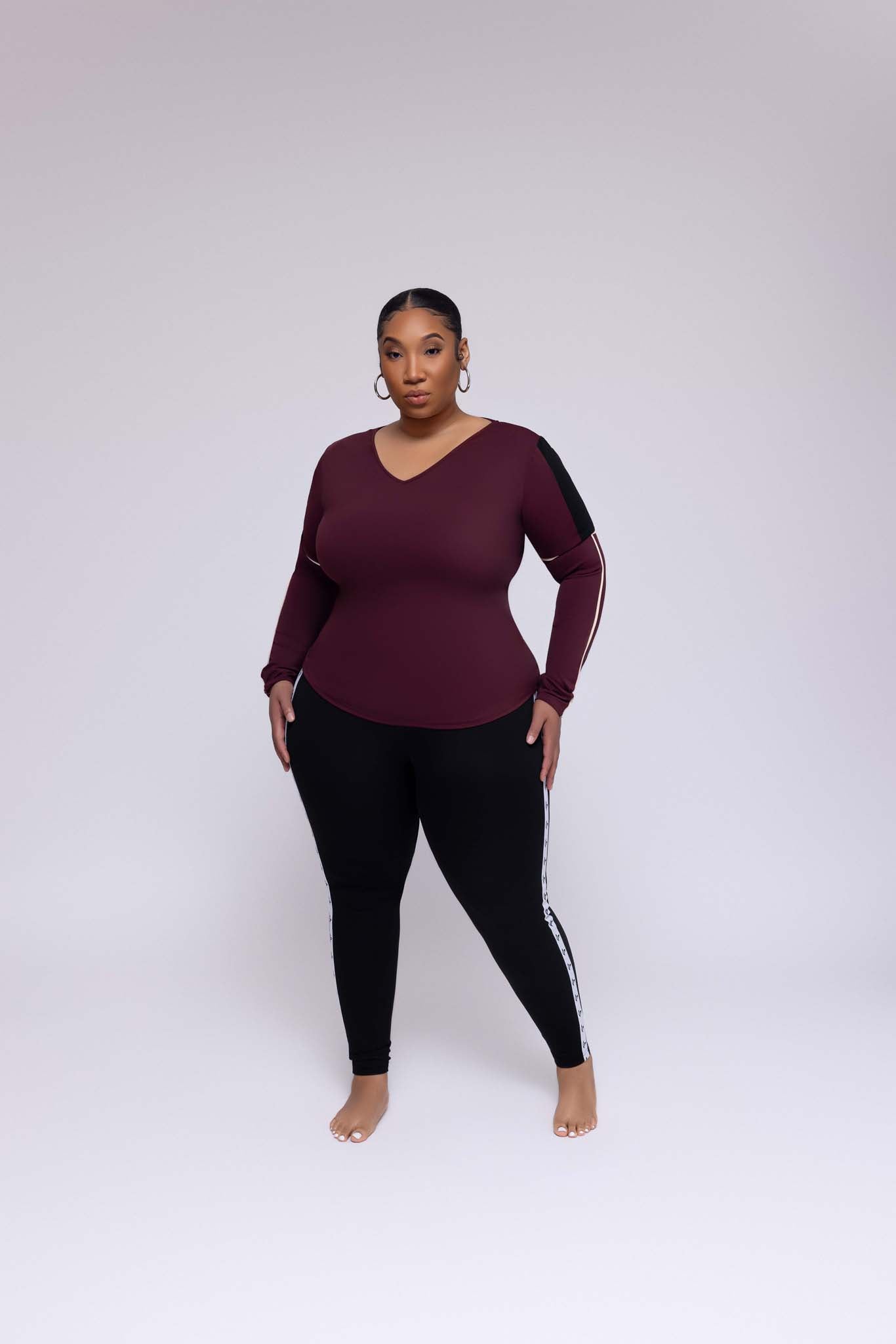 V-Neck Top (Burgundy)