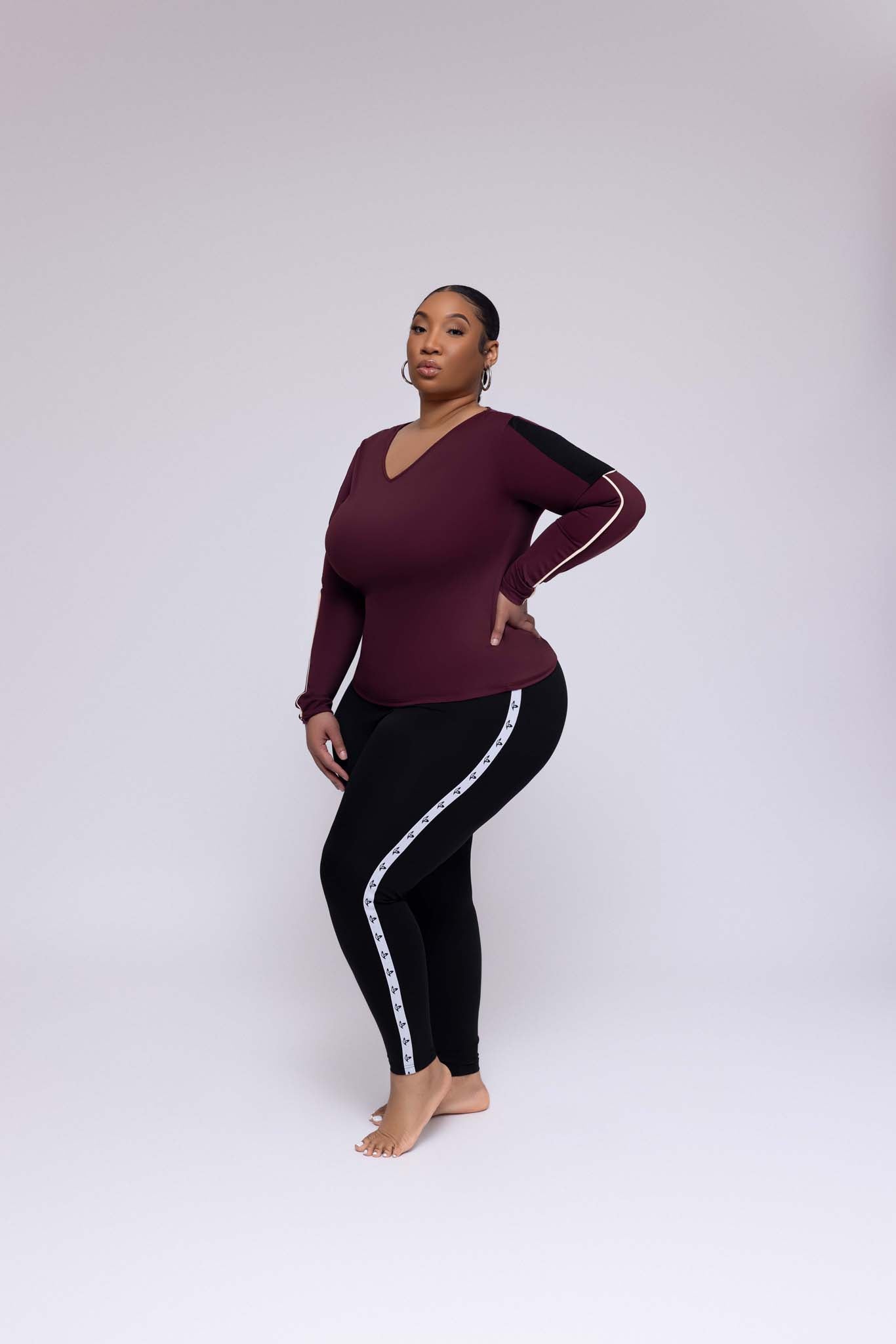 V-Neck Top (Burgundy)