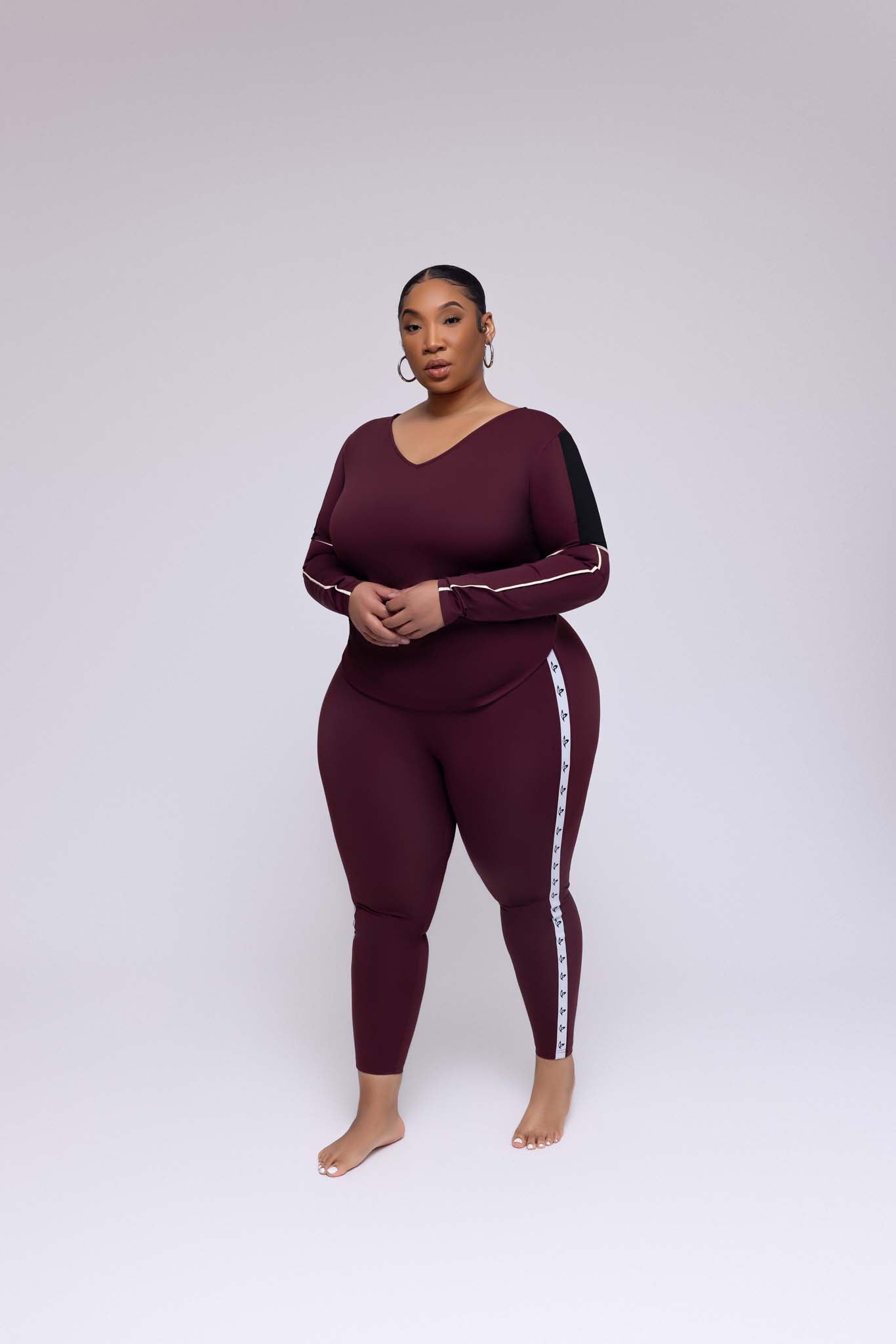 V-Neck Top (Burgundy)