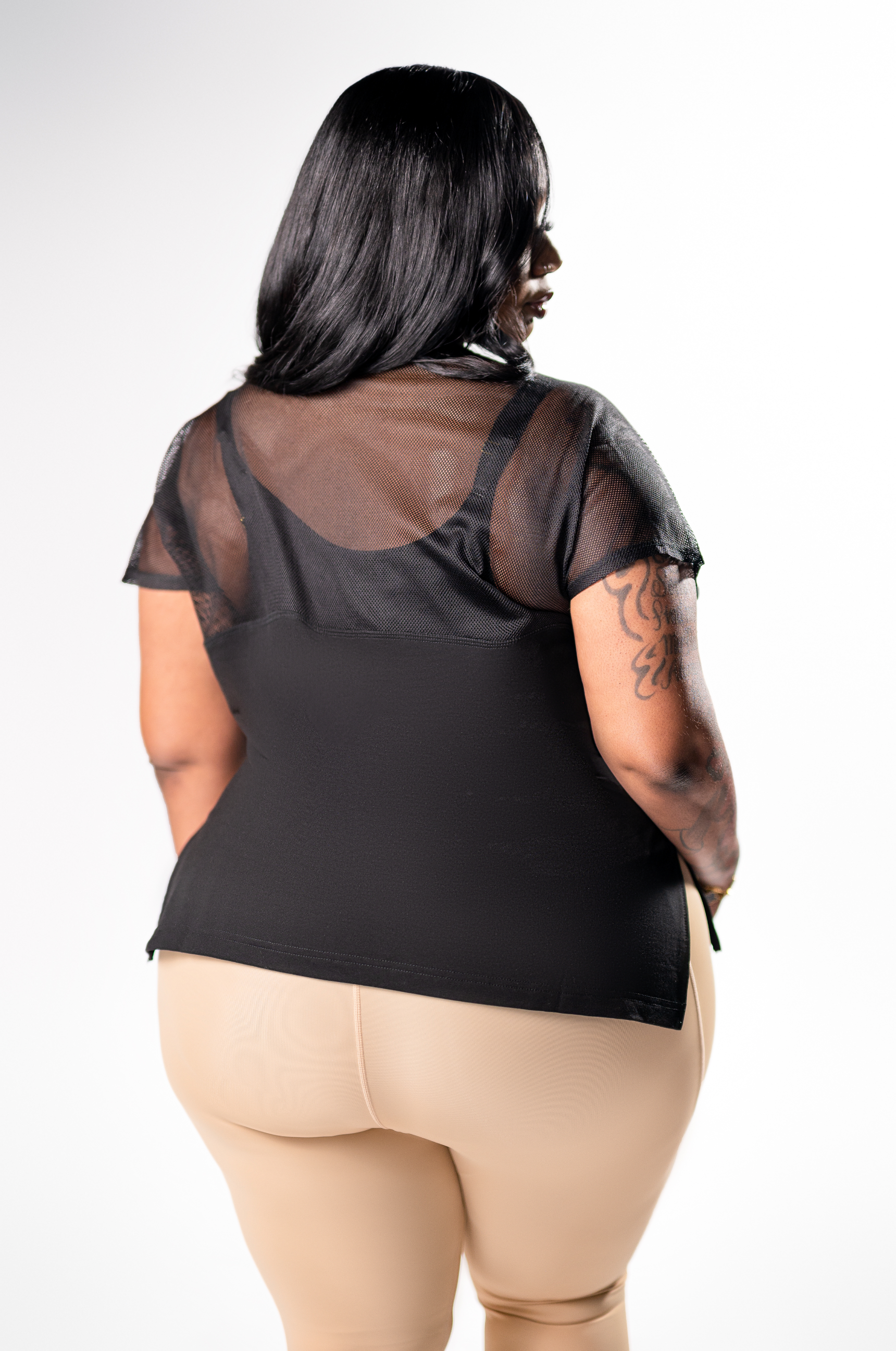 Black Mesh Tee