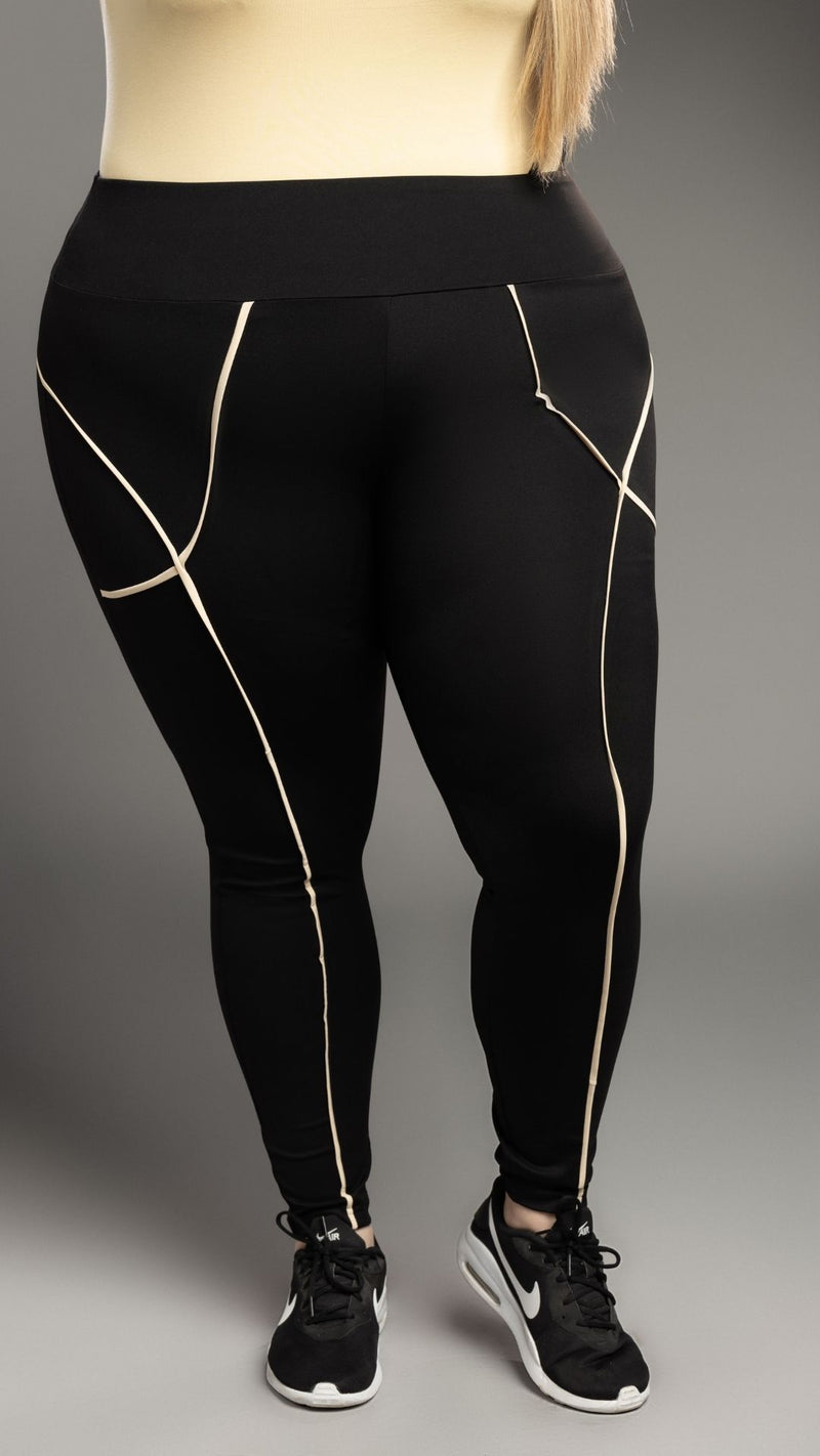 Buy Gaiam women pull on fitted tights black combo Online