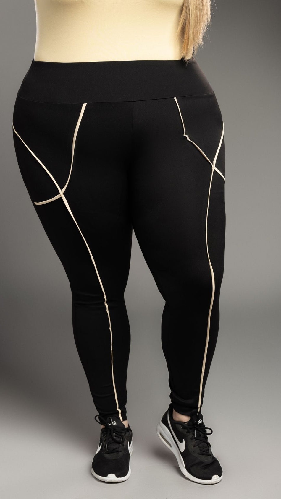 Stitched Black Leggings w/ Piping – Tamela Mann Collection