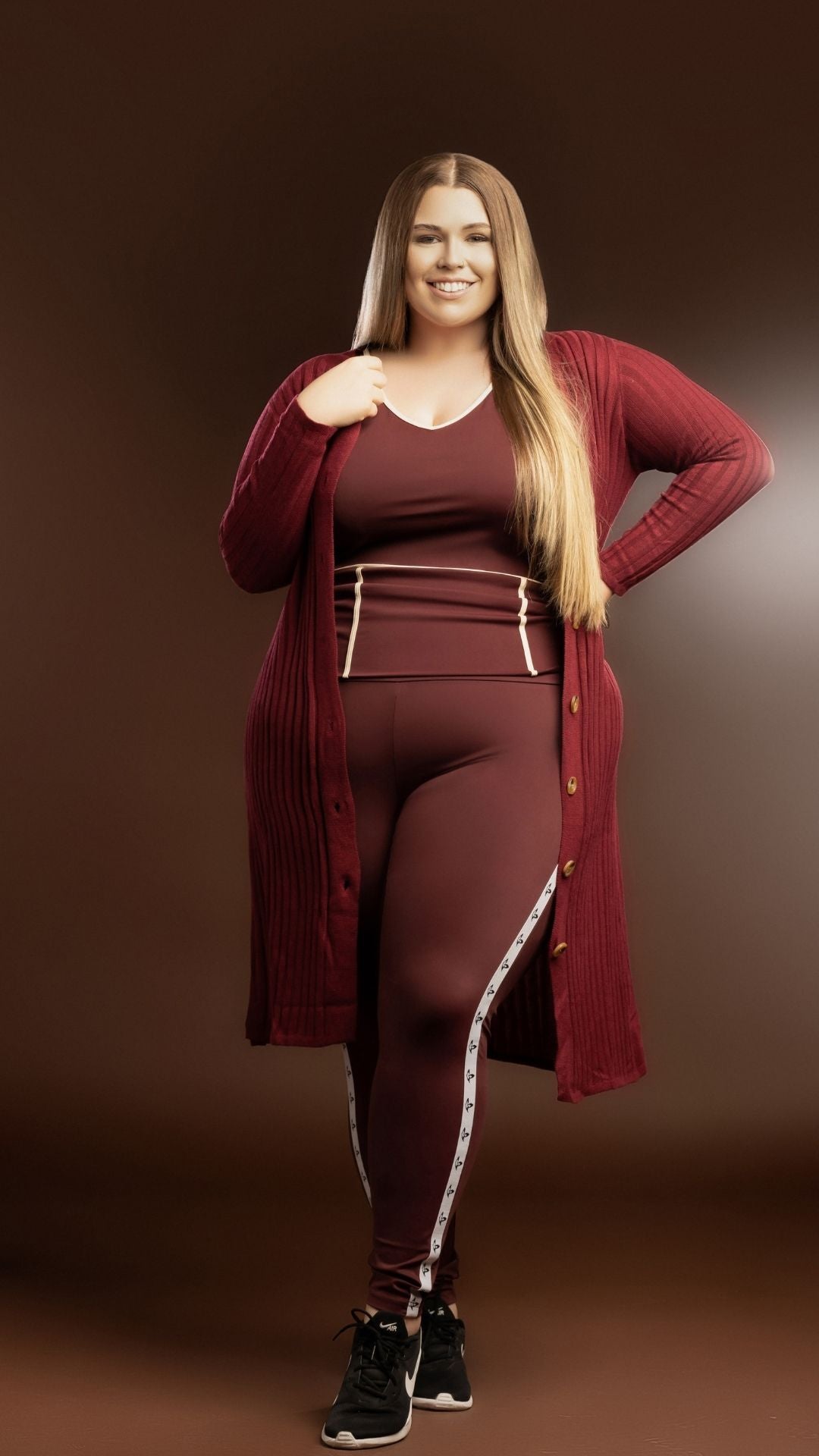Midi Length Cardigan (Burgundy)- FINAL SALE
