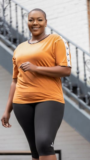 Stitched Black Leggings w/ Piping – Tamela Mann Collection